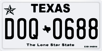 TX license plate DOQ0688