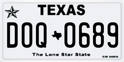 TX license plate DOQ0689