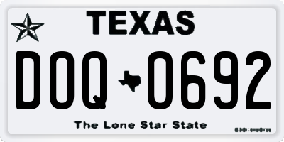 TX license plate DOQ0692