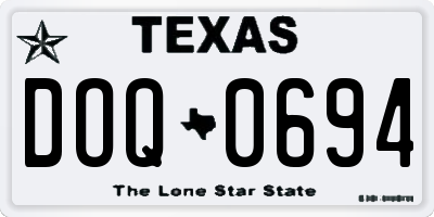 TX license plate DOQ0694