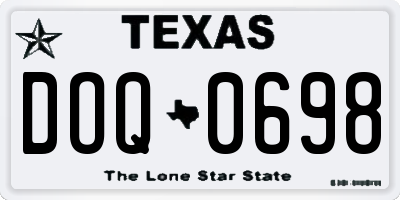 TX license plate DOQ0698