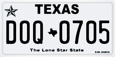 TX license plate DOQ0705