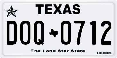 TX license plate DOQ0712