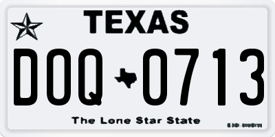 TX license plate DOQ0713