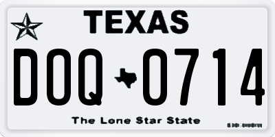 TX license plate DOQ0714