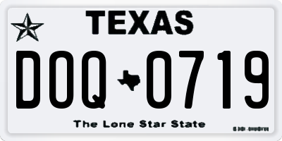 TX license plate DOQ0719