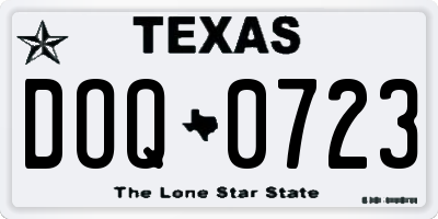 TX license plate DOQ0723