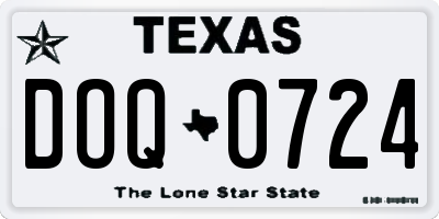 TX license plate DOQ0724