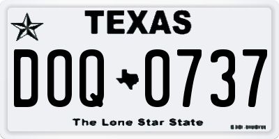 TX license plate DOQ0737