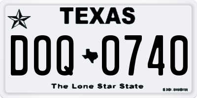 TX license plate DOQ0740
