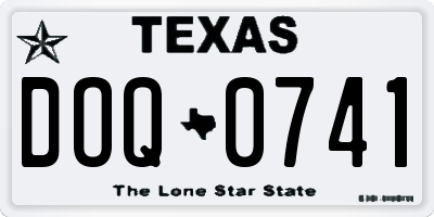 TX license plate DOQ0741