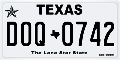 TX license plate DOQ0742