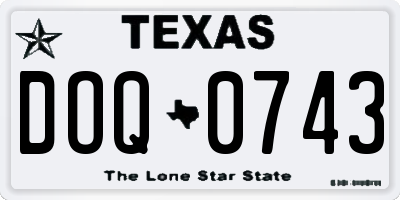 TX license plate DOQ0743