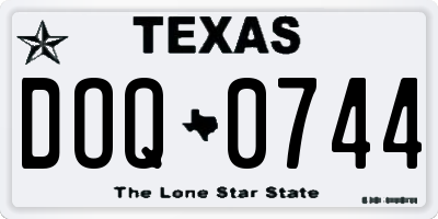 TX license plate DOQ0744