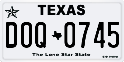 TX license plate DOQ0745