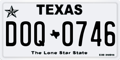 TX license plate DOQ0746