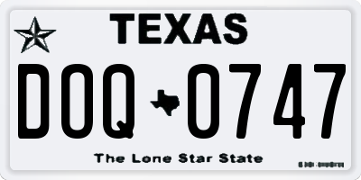 TX license plate DOQ0747