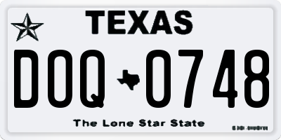 TX license plate DOQ0748