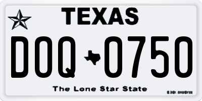 TX license plate DOQ0750