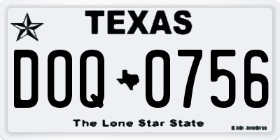 TX license plate DOQ0756