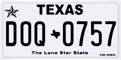 TX license plate DOQ0757