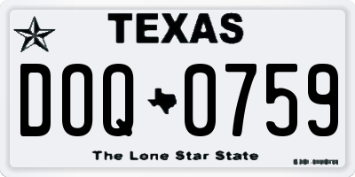 TX license plate DOQ0759
