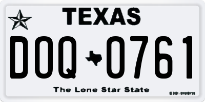 TX license plate DOQ0761