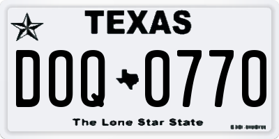 TX license plate DOQ0770