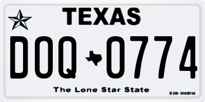 TX license plate DOQ0774