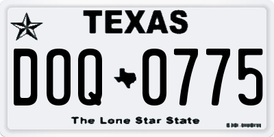 TX license plate DOQ0775