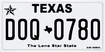 TX license plate DOQ0780