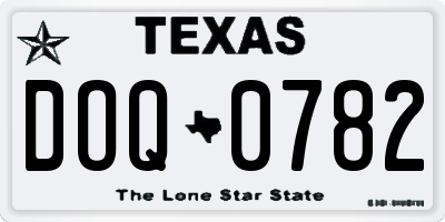 TX license plate DOQ0782