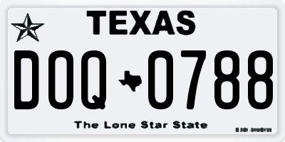 TX license plate DOQ0788