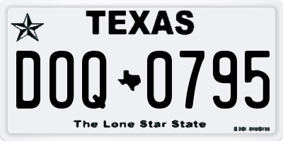 TX license plate DOQ0795