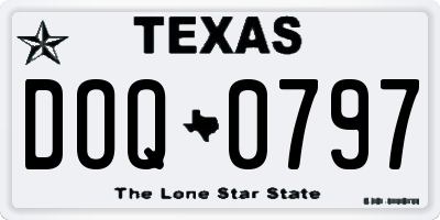 TX license plate DOQ0797