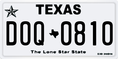 TX license plate DOQ0810