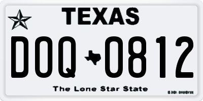 TX license plate DOQ0812