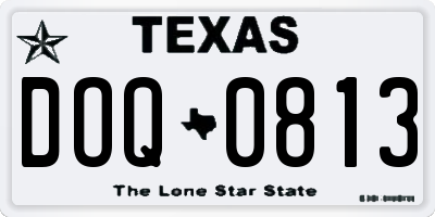 TX license plate DOQ0813