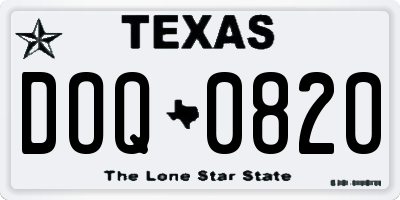 TX license plate DOQ0820