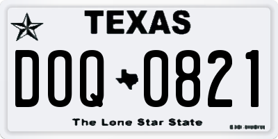 TX license plate DOQ0821