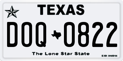 TX license plate DOQ0822