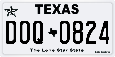 TX license plate DOQ0824