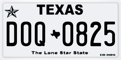 TX license plate DOQ0825