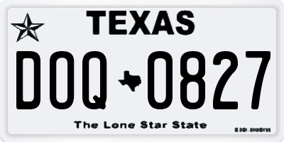 TX license plate DOQ0827