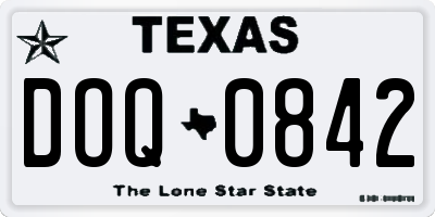 TX license plate DOQ0842