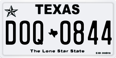 TX license plate DOQ0844