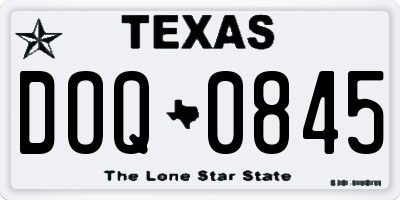 TX license plate DOQ0845