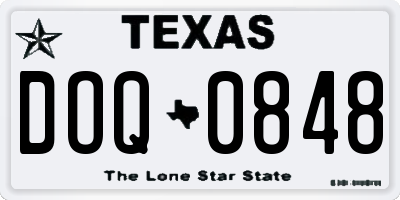 TX license plate DOQ0848