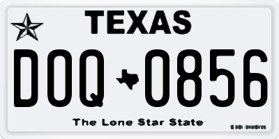 TX license plate DOQ0856