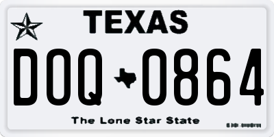 TX license plate DOQ0864